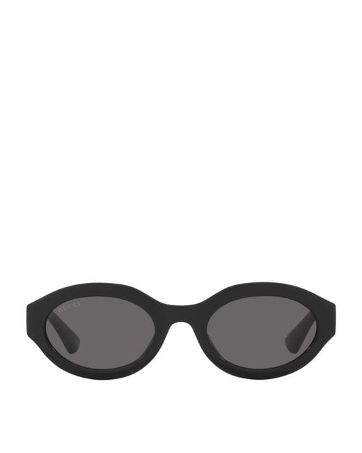 Gucci Black Injected Oval Sunglasses