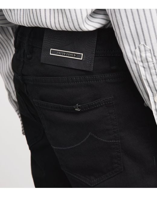 Jacob Cohen Black Limited Edition Lizardskin-Patch Nick Slim Jeans for men