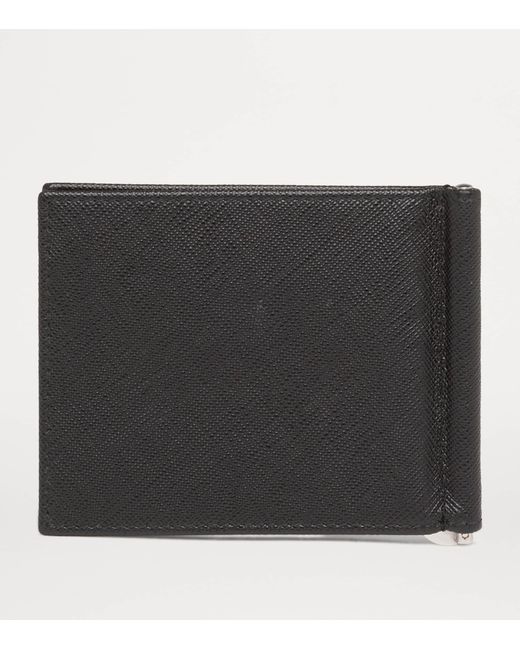 Prada Black Saffiano Leather Bi-Fold Wallet for men