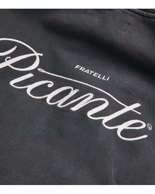 Picante Black Organic Cotton Tailor Logo Hoodie for men