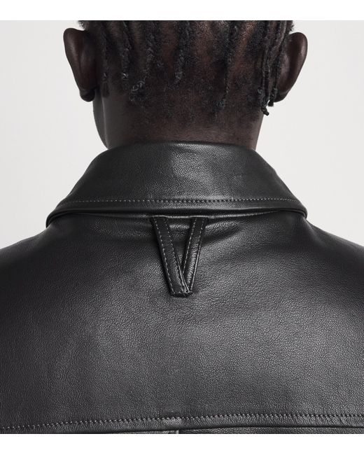 Valstar Black Biker Grained Leather Jacket for men