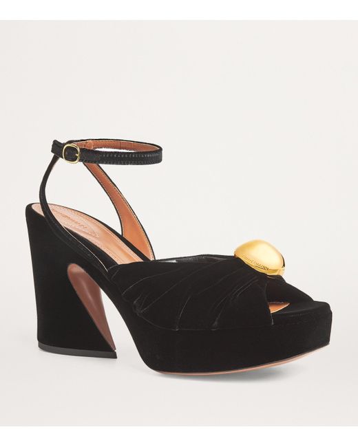 Zimmermann Black Velvet Gleam Heeled Sandals 120