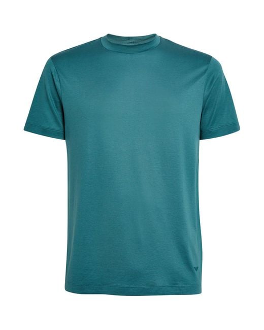Emporio Armani Green Embroidered Eagle T-shirt for men