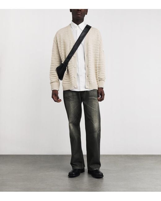 MM6 by Maison Margiela Natural Cotton Loose Rib Cardigan for men