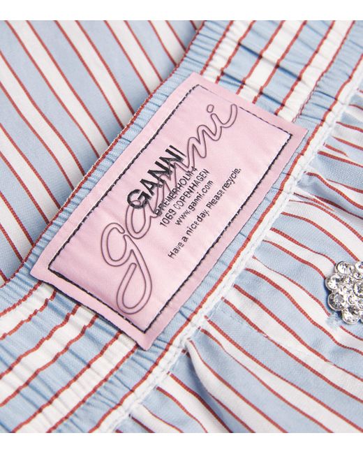 Ganni Blue Stripe Shorts