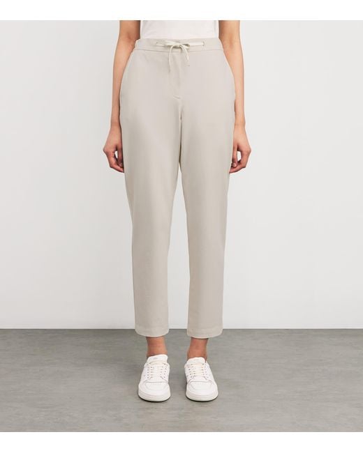 Eleventy Natural Cotton-Blend Drawstring Trousers