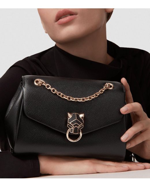 Cartier Black Small Leather Panthère De Shoulder Bag
