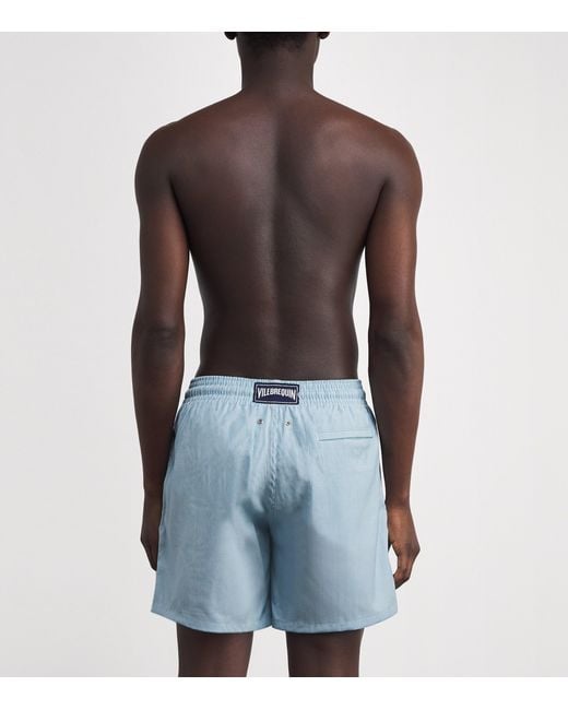 Vilebrequin Blue Merino Wool Stripe Moopea Swim Shorts for men