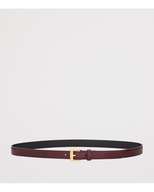 Saint Laurent White Leather Trapezoid Buckle Belt