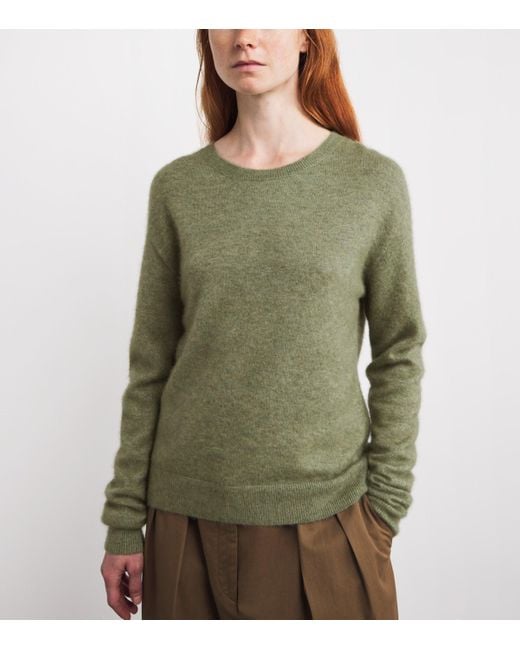 The Row Green Lorynna Cashmere-Silk Sweater