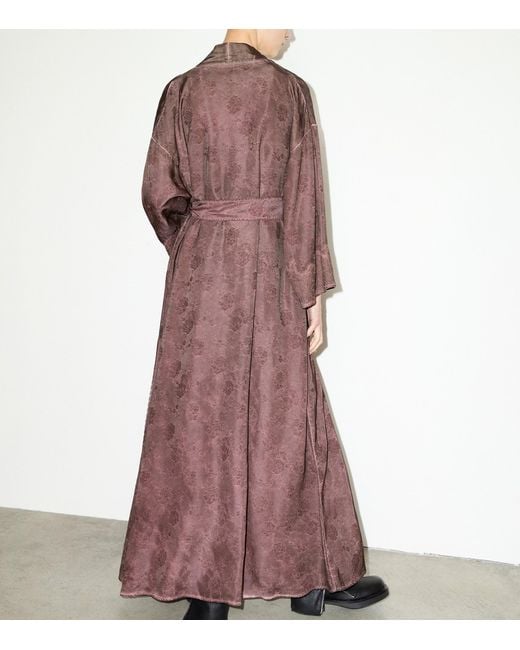 MAX&Co. Purple Satin Floral Belted Coat
