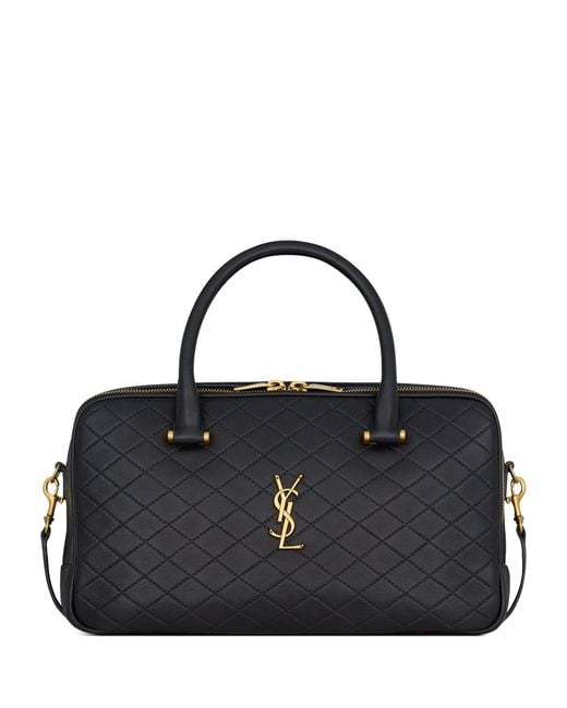 Saint Laurent Black Lambskin Lyia Duffle Bag (16cm)
