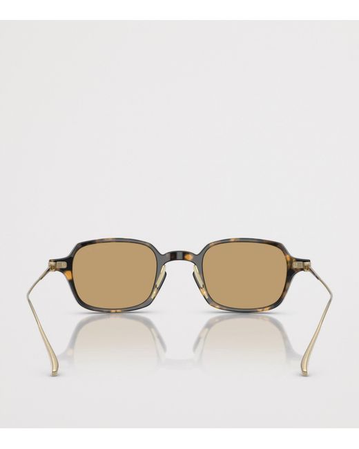 Giorgio Armani Brown Tortoiseshell Rectangle Sunglasses for men