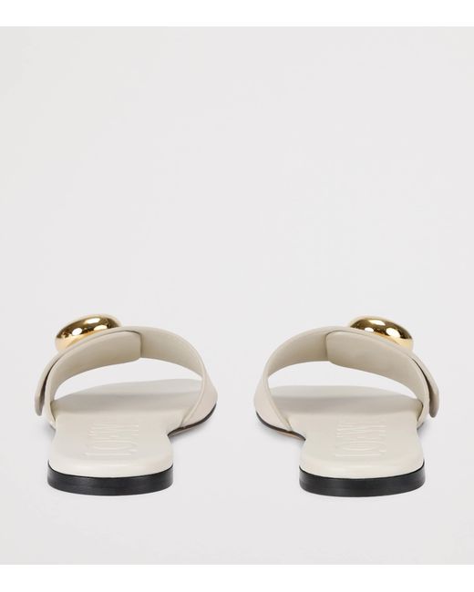 Loewe White Leather Pebble Sandals