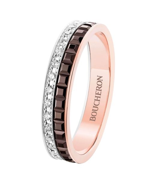 Boucheron White Mixed And Diamond Quatre Classique Wedding Band