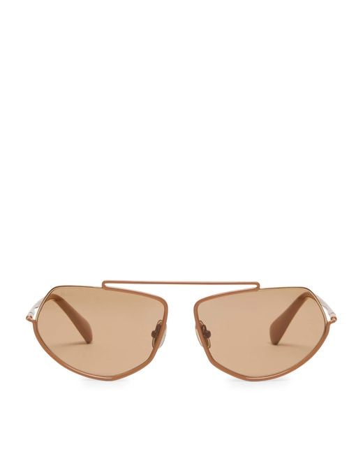 Max Mara Pink Metal Square Sunglasses