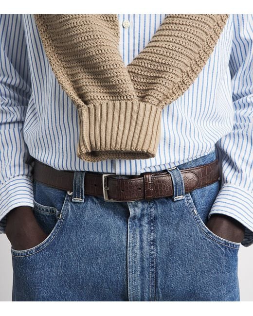 Polo Ralph Lauren Blue Cotton Seersucker Stripe Shirt for men