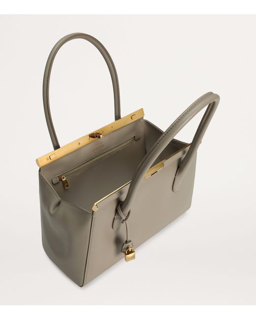 Dolce & Gabbana Gray Leather Top-Handle Bag