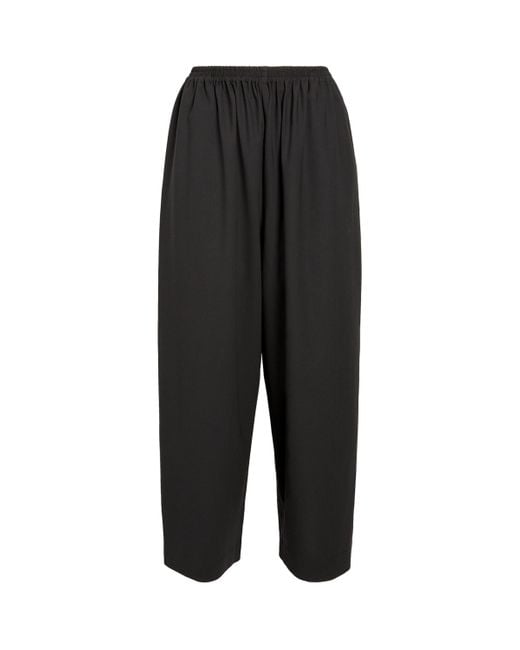 Eskandar Black Wool Japanese Trousers