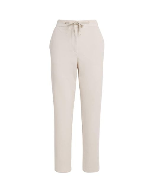 Eleventy Natural Cotton-Blend Drawstring Trousers