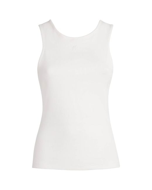 Claudie Pierlot White Stretch-Cotton Logo Tank Top