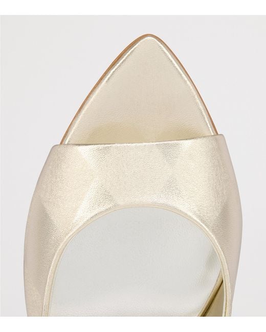 Christian Louboutin Natural Miss Z Laminated Nappa Leather Mules 80