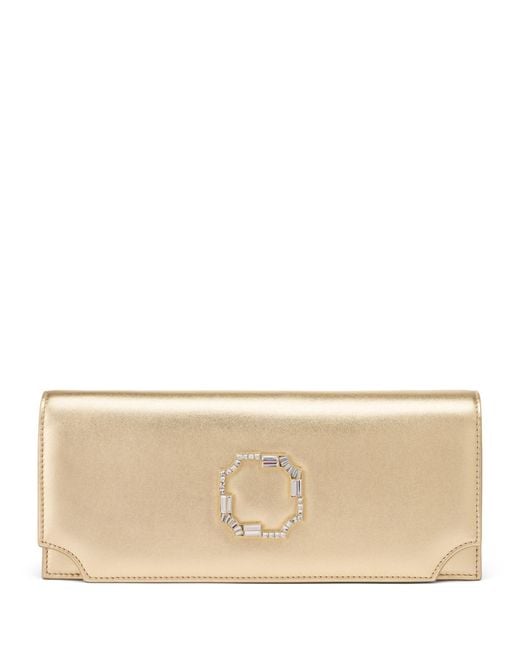 Malone Souliers Natural Metallic Leather Vivien Clutch Bag