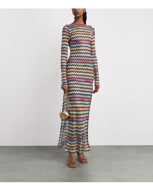 Missoni Multicolor Backless Zigzag Maxi Dress