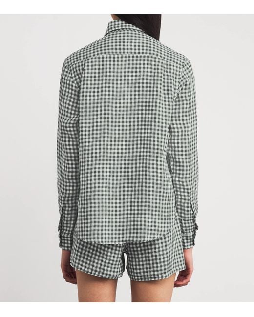 With Nothing Underneath Gray Linen The Classic Shirt
