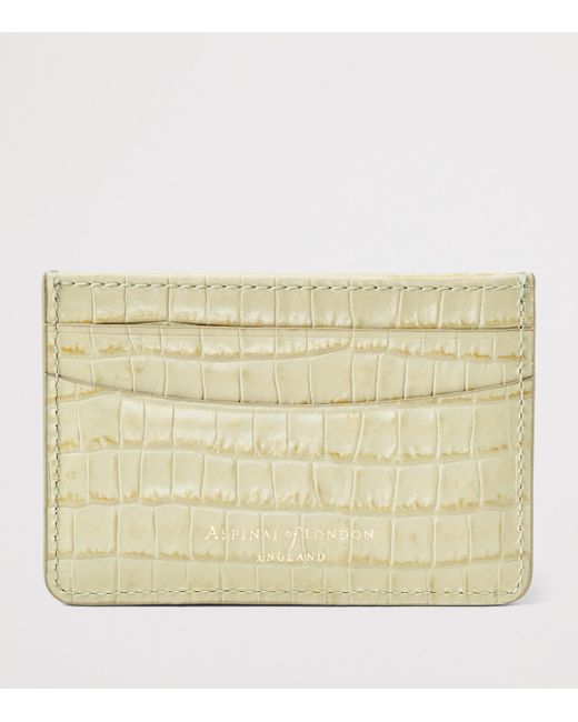 Aspinal Natural Croc-Embossed Slim Card Holder