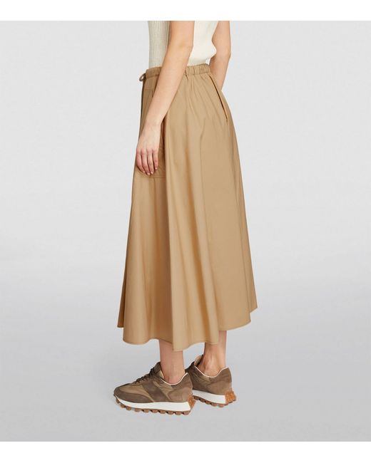 Moncler Natural Cotton Midi Skirt