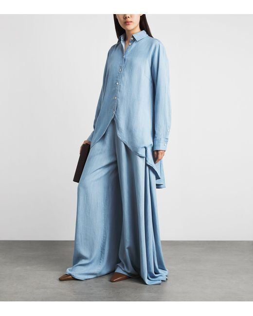 Palmer//Harding Blue Asymmetric Rhythm Shirt