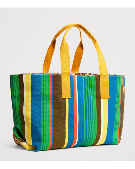 ALÉMAIS Yellow Cotton Printed Charlie Tote Bag