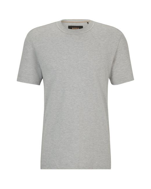 Boss Gray Cotton-Cashmere T-Shirt for men