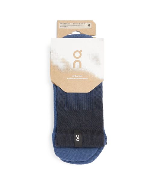 On Shoes Blue Organic Cotton-blend All-day Socks for men
