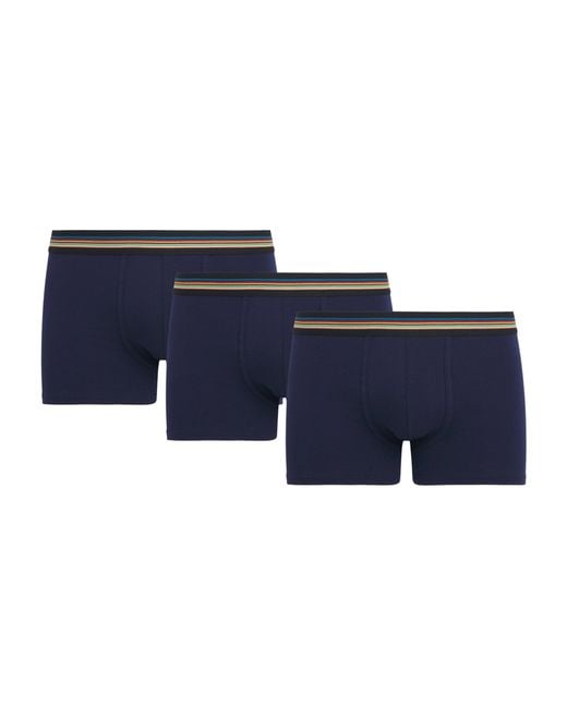 Paul Smith Blue Stretch-Organic Cotton Trunks for men