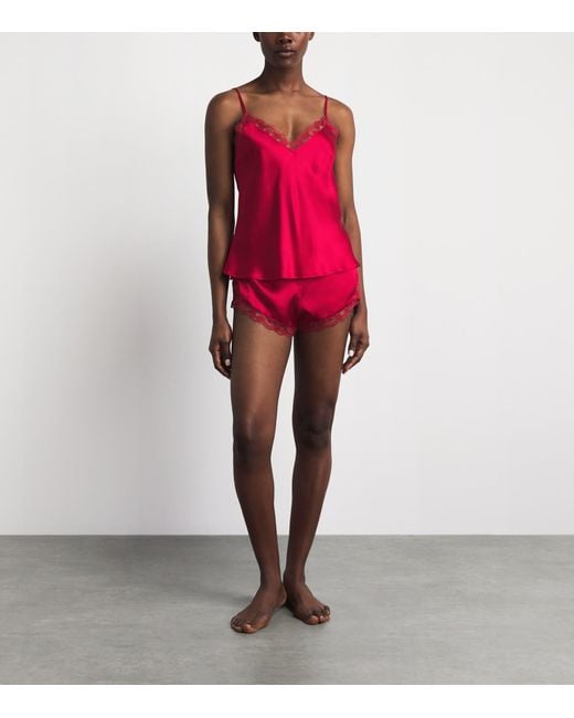 Simone Perele Red Silk-Blend Love Me Shorts