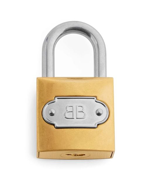 Balenciaga White Bb Padlock Charm