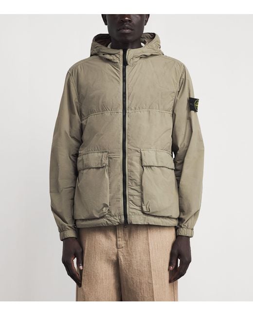 Stone Island Green Short Hooded Parka for men