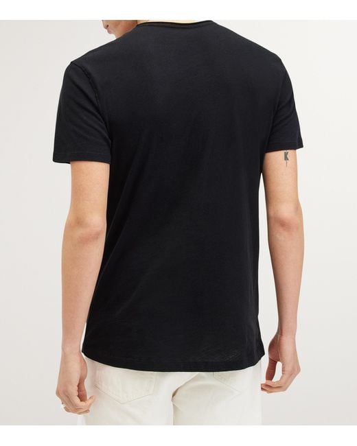AllSaints Black Organic Cotton Figure T-Shirt for men