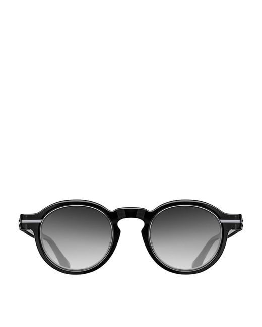 Matsuda Black Thick-Frame Round Sunglasses for men