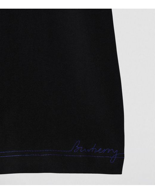 Burberry Black Cotton Stitched-logo T-shirt for men