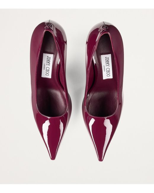 Jimmy Choo Purple Ixia 80 Leather Pumps