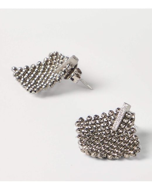Brunello Cucinelli Gray Sterling Square Earrings
