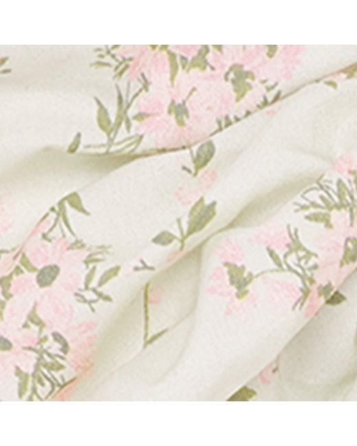 Sandro White Cotton Floral Scrunchie