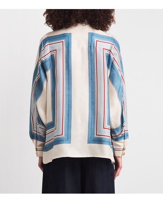 Zimmermann Blue Silk Stripe Shirt