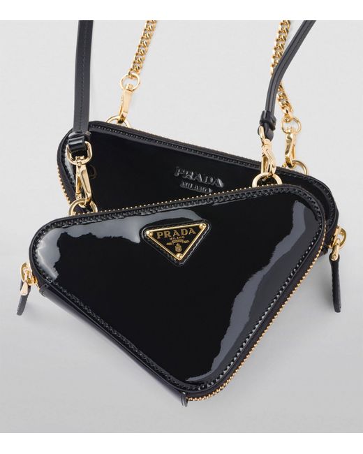 Prada Black Mini Patent Leather Cross-body Bag
