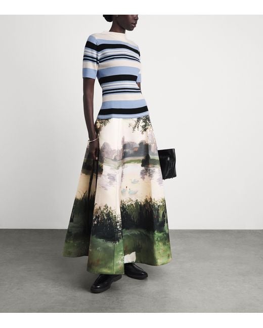 Emilia Wickstead Blue Merino Wool Stripe Toma Sweater