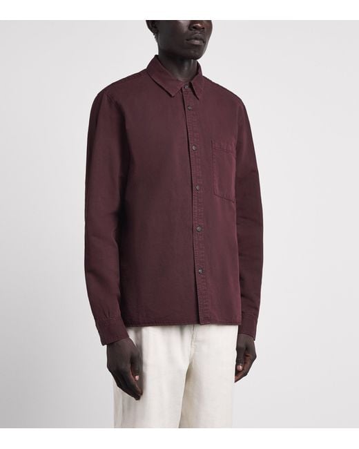 Citizens of Humanity Purple Cotton-Linen Cairo Shirt for men