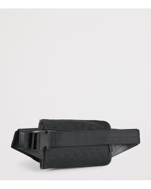 Emporio Armani Black Jacquard Logo Belt Bag for men